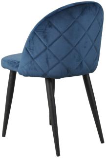 Sit Möbel Sit&Chairs Stuhl, 2er-Set L = 49 x B = 52,5 x H = 79 cm Gestell schwarz, Bezug blau