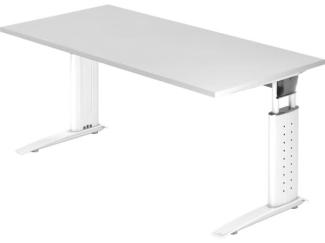 Schreibtisch US16 C-Fuß 160x80cm Weiß Gestellfarbe: Weiß