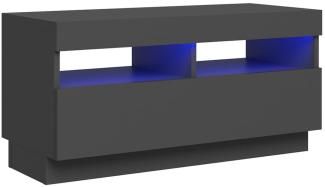 vidaXL TV-Schrank mit LED-Leuchten Hochglanz-Grau 80x35x40 cm