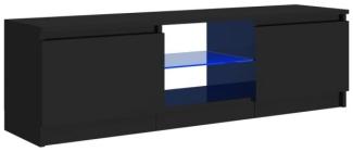 TV-Schrank mit LED-Leuchten Hochglanz-Schwarz 120x30x35,5 cm