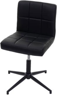 Esszimmerstuhl Kavala II, Stuhl Küchenstuhl, höhenverstellbar Drehmechanismus ~ Kunstleder schwarz, Fuß schwarz
