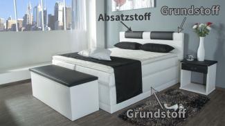 AUKONA| Boxspringbett Piano Weiß 180x220 | 7- Zonen Taschenfederkern Matratze, mit Komfortschaumtopper