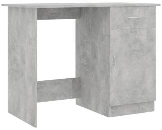 vidaXL Schreibtisch mit Schublade, Spanplatte Betongrau, 100 × 50 × 76 cm