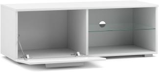 Domando Lowboard Rossano M1 Modern für Wohnzimmer Breite 100cm, Push-to-open-System, Weiß Matt und Grau Hochglanz
