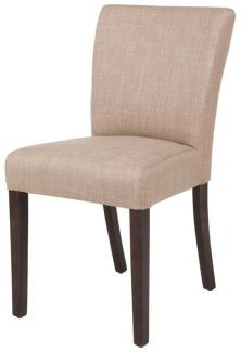 Bolero Esszimmerstühle mit breiter Rückenlehne Sackleinen naturell, 2 Stück, Sitzhöhe: 51cm, 86 x 46 x 57,5cm, Birkenholz