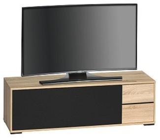 TV Board Lowboard 1025 Sonoma-Eiche - Akustikstoff schwarz