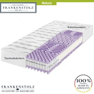 Frankenstolz Natura Matratze perfekt für umweltbewusste Schläfer 100x200 cm, H2, Taschenfedern