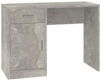 Schreibtisch mit Stauraum Betongrau 100x40x73 cm Holzwerkstoff