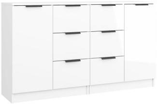 Sideboards 2 Stk. Hochglanz-Weiß 60x30x70 cm Holzwerkstoff [3115792]