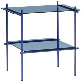 Hübsch Tisch, viereckig, Metall/Glas, Blau