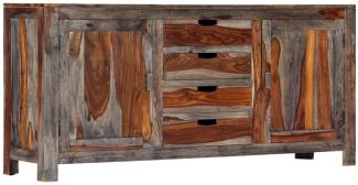 vidaXL Sideboard Grau 160 x 40 x 75 cm Massivholz Palisanderholz
