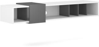 Domando Lowboard Vicenza Modern für Wohnzimmer Breite 150cm, in außergewöhnlichem Design, Weiß Matt und Anthrazit Matt