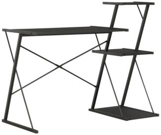 Schreibtisch mit Regal, Schwarz, 116 × 50 × 93 cm