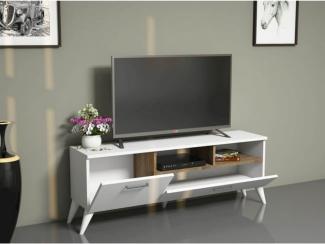 Homemania TV-Schrank Sun 120x31,7x48,6 cm Weiß und Walnuss