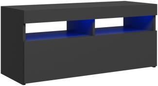 vidaXL TV-Schrank mit LED-Leuchten Grau 90x35x40 cm, Mit Beleuchtung [804384]