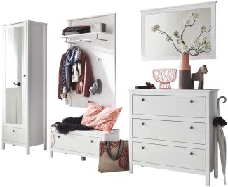 trendteam smart living Garderobe Garderobenkombination 5-teiliges Komplett Set Ole, 274 x 192 x 38 cm in Weiß mit viel Stauraum