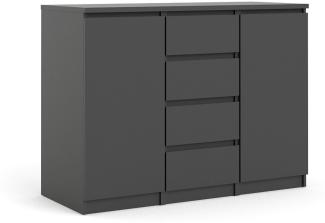 Nada Sideboard Türen 4 Schubladen matt schwarz Kommode Board Schrank Wohnzimmer
