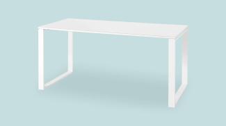 'Monteria' Schreibtisch, weiß Glas, 75 x 80 x 160 cm