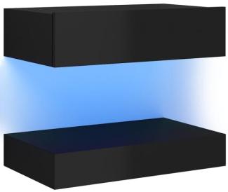 TV-Schrank mit LED-Leuchten Hochglanz-Schwarz 60x35 cm