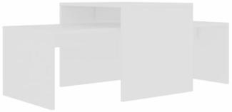 2er-Set Couchtisch, Spanplatte weiß 100 x 48 x 40 cm