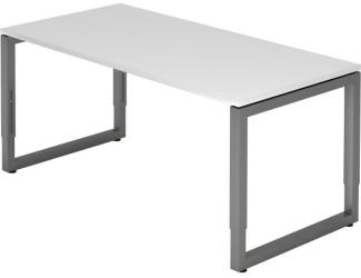 'RS16' Schreibtisch O-Fuß eckig 160x80cm Weiß / Graphit