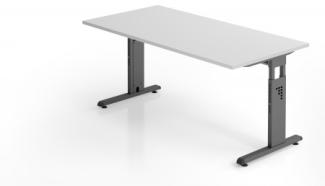 Schreibtisch C-Fuß 160x80cm Grau-Graphit