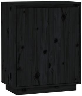 Sideboard Schwarz 60x34x75 cm Massivholz Kiefer [813349]