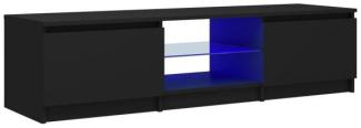 TV-Schrank mit LED-Leuchten Schwarz 140x40x35,5 cm