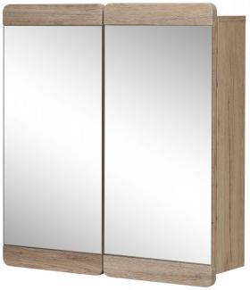 trendteam smart living Badezimmer Spiegel Spiegelschrank Malea, 65 x 70 x 15 cm, Korpus in Eiche San Remo Hell Nachbildung mit großer Spiegelfläche