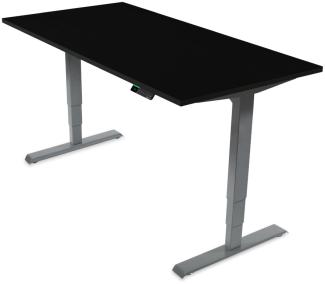Desktopia Pro X - Elektrisch höhenverstellbarer Schreibtisch / Ergonomischer Tisch mit Memory-Funktion, 7 Jahre Garantie - (Schwarz, 120x80 cm, Gestell Grau)
