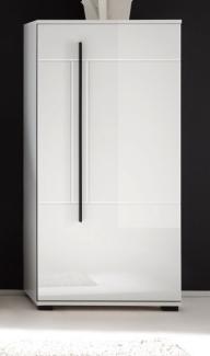 Kommode Design-D in Hochglanz weiß 60 x 126 cm