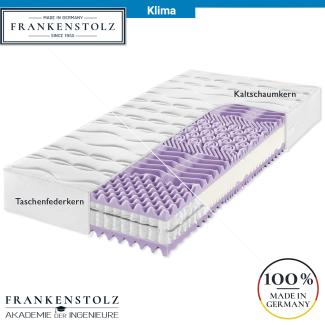 Frankenstolz Klima Matratze perfekt für Schwitzer - 120x200 cm, H3, Kaltschaum