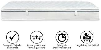 Caldari Komfort Wendematratze mit atmungsaktivem 3D-Klimaband, H3 Hart, 90x200 cm, 23 cm Höhe