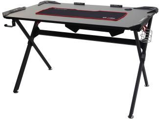 Schreibtisch HWC-F11, Computertisch Jugend-Schreibtisch, Gaming FSC-zertifiziert 120x75cm schwarz