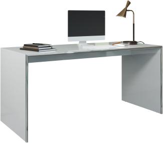 Bürotisch Schreibtisch Infinity | Hellgrau Hochglanz
