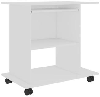 PC-Tisch, Spanplatte Weiß, 80 × 50 × 75 cm