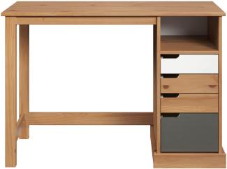 Schreibtisch "Medford I" Pine Honig / Weiß / Grau