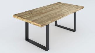 Elfo-Möbel Esstisch 2528 Tisch in Wildeiche massiv mit U-Gestell 180x100 cm