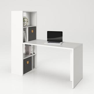 Fortuna 'Set' Schreibtisch mit Regal, weiß, 120 x 75 x 57,9 cm