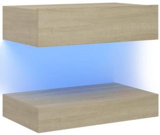 vidaXL TV-Schrank mit LED-Leuchten Sonoma-Eiche 60x35 cm