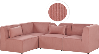 Ecksofa Cord rosa rechtsseitig 4-Sitzer LEMVIG