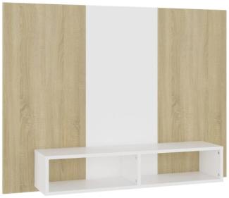 TV-Wandschrank Weiß Sonoma-Eiche 120x23,5x90 cm Spanplatte [808274]
