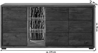 Sideboard Kommode 175 x 78 x 40 cm Akazienholz nougatfarben KATI 526573