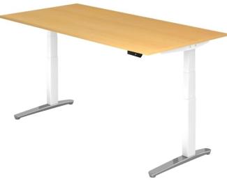 'XBHM2E' Sitz-Steh-Schreibtisch elektrisch 200x100cm Buche Weiß, poliert