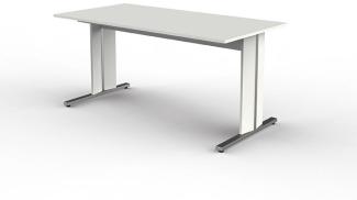 Schreibtisch Enter, 160x80x75 cm, C-Fuß Gestell, Weiß