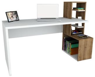 'Side' Schreibtisch, Weiß/ Walnuss, 73,8 x 60 x 120 cm