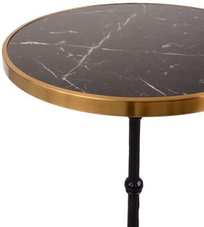 Sit Möbel Tisch, 57 cm rund L = 57 x B = 57 x H = 71 cm Platte schwarz mit Messing, Gestell schwarz