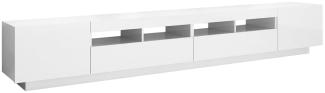 vidaXL TV-Schrank mit LED-Leuchten Hochglanz-Weiß 260x35x40 cm
