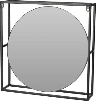 Runder Spiegel in einem Loft-Rahmen aus Metall, 45 x 45 cm