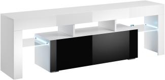 Stylefy Taro Lowboard 41x138x40 cm Weiß Schwarz